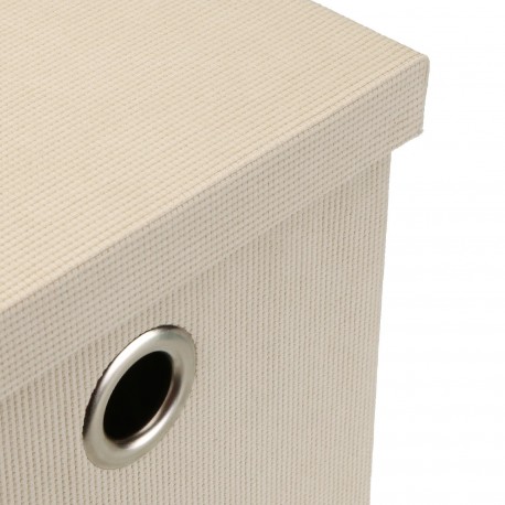 CESTA QUADRATA CON COPERCHIO PIEGHEVOLE CREMA