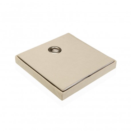 CESTA QUADRATA CON COPERCHIO PIEGHEVOLE CREMA