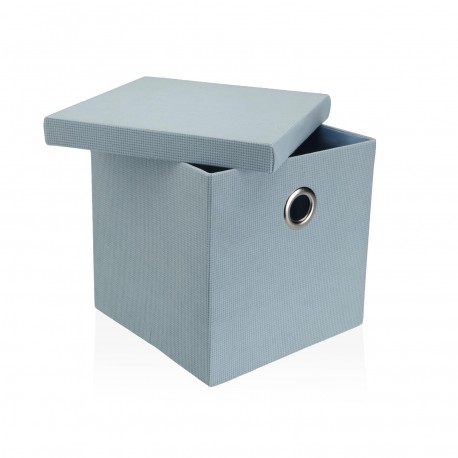 CESTA QUADRATA CON COPERCHIO PIEGHEVOLE BLU