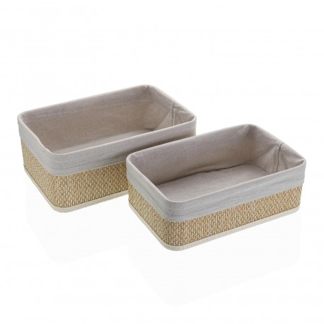 SET 2 CESTE RETTANGOLARI BIANCHE