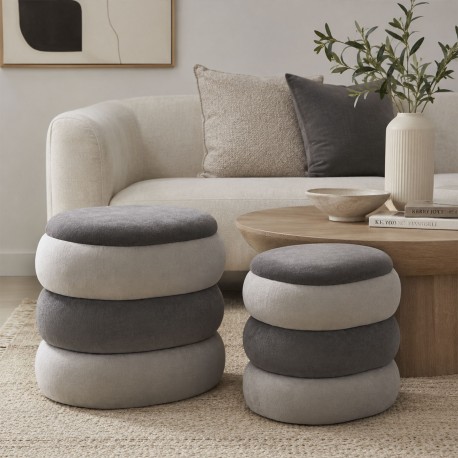 SET 2 POUF GRIGI