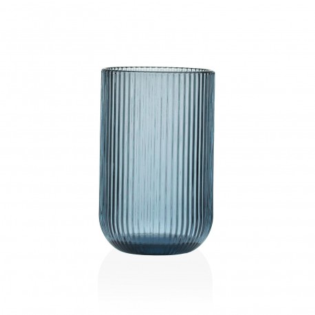BICCHIERE RIGHE BLU 400ML