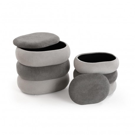 SET 2 POUF GRIGI