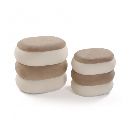 SET 2 POUF BEIGE