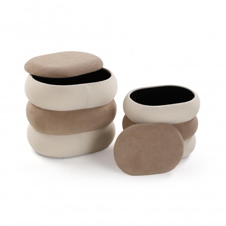 SET 2 POUF BEIGE