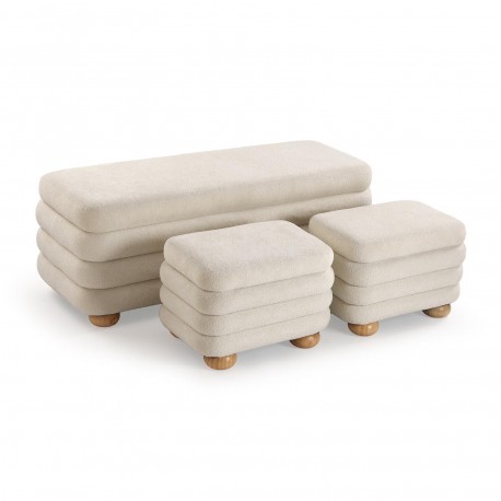 SET PANCA E 2 POUF GRIGI
