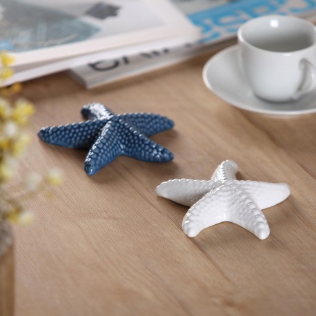 DECORAZIONE STELLA MARINA CERAMICA BLU