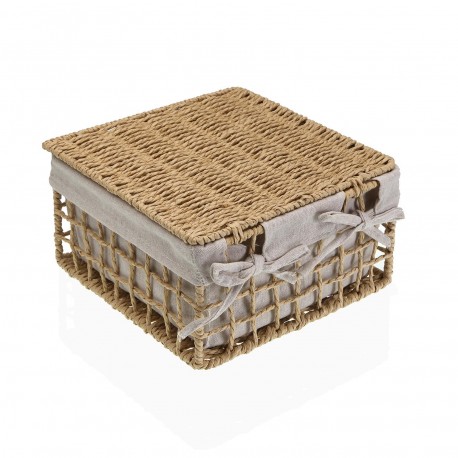 SET DI 2 CESTI MARRONE NADIR CON COPERCHIO
